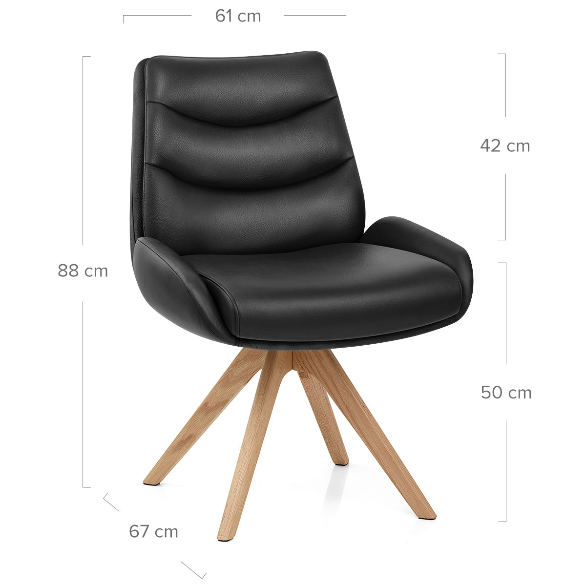 Madrid Real Leather Dining Chair Black