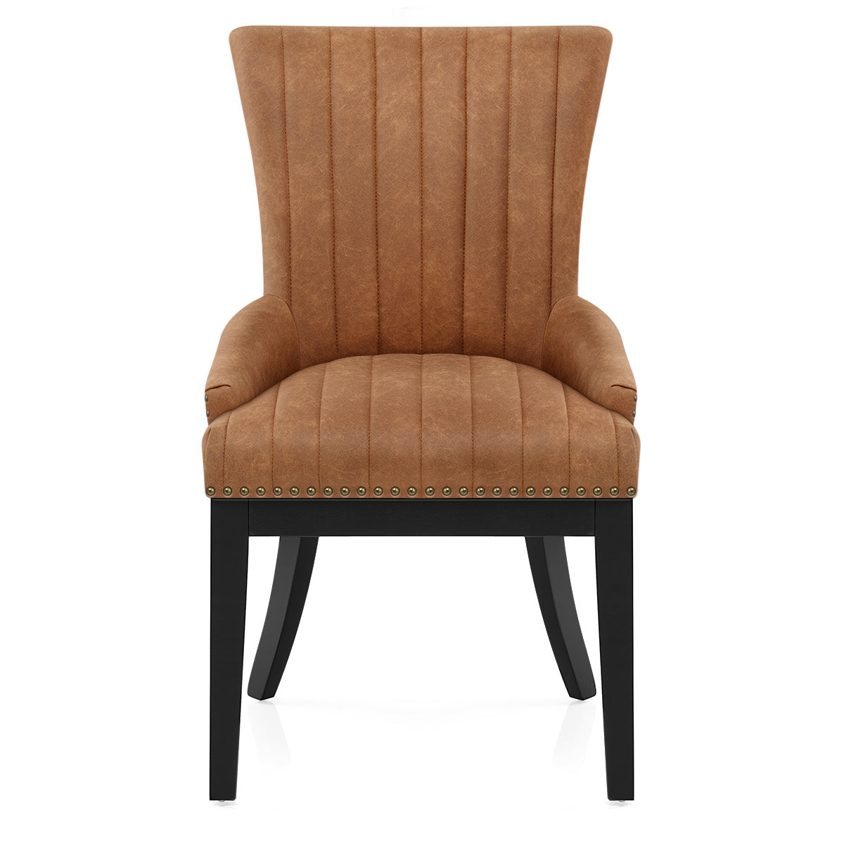 Chaise Bois Faux Cuir - Chiltern Marron