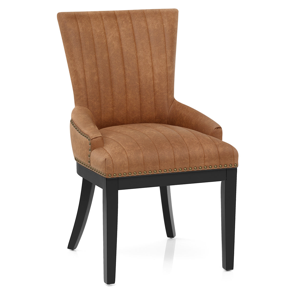 Chaise Bois Faux Cuir - Chiltern Marron