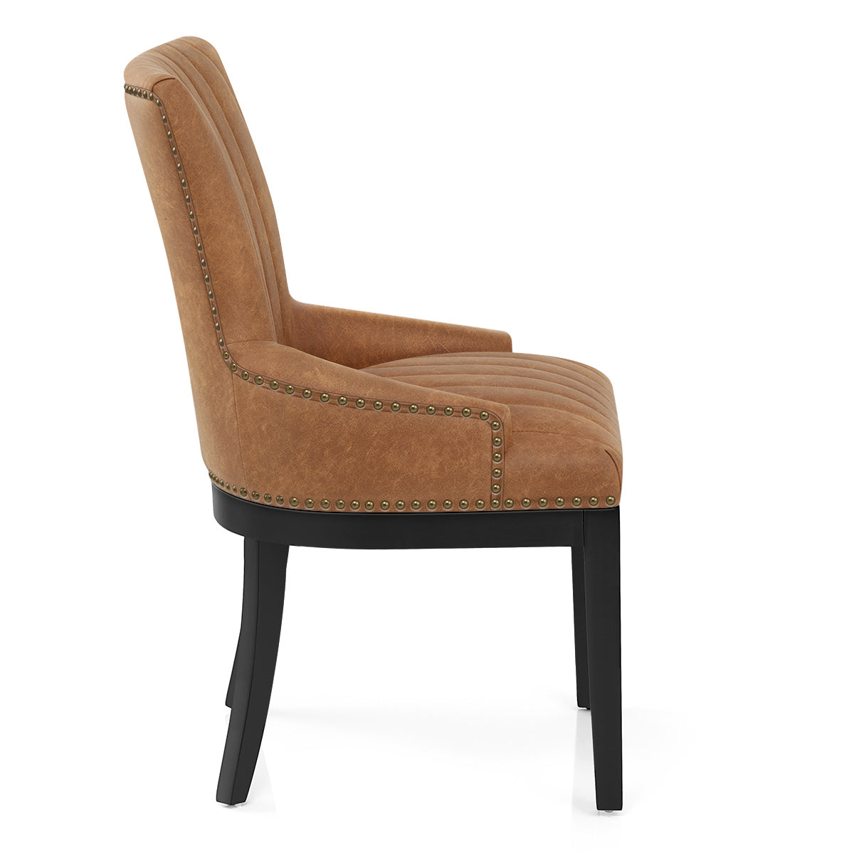 Chaise Bois Faux Cuir - Chiltern Marron