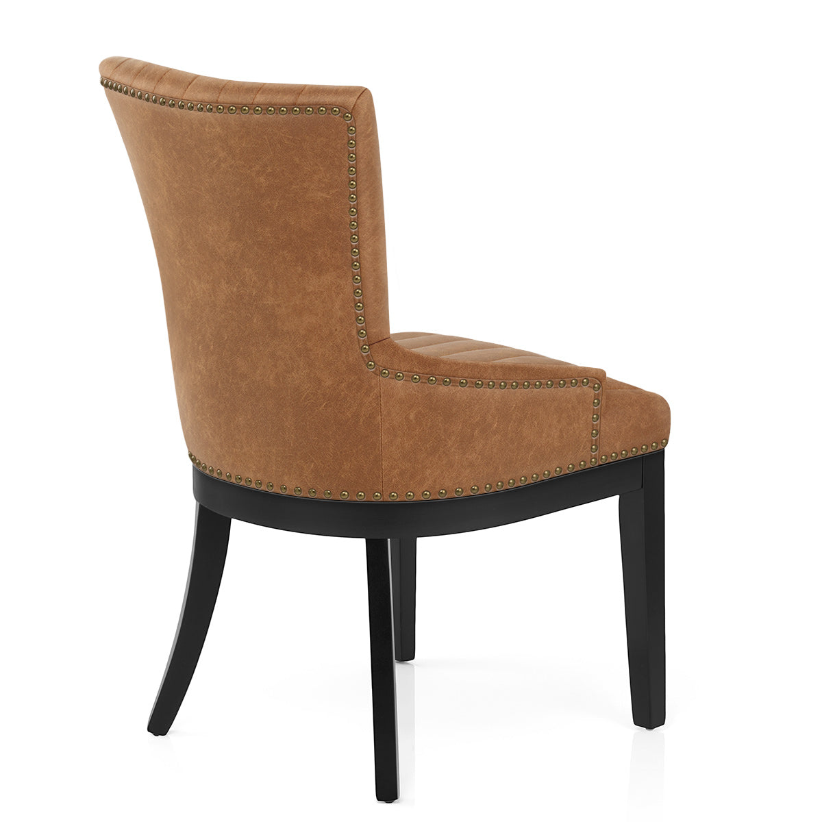 Chaise Bois Faux Cuir - Chiltern Marron