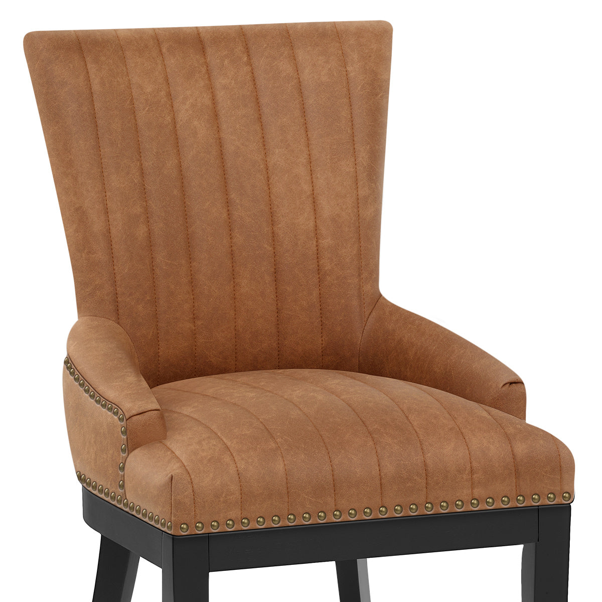 Chaise Bois Faux Cuir - Chiltern Marron