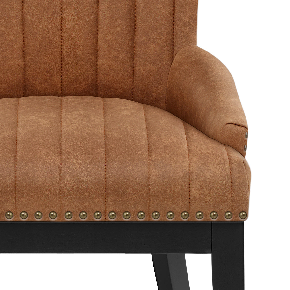 Chaise Bois Faux Cuir - Chiltern Marron