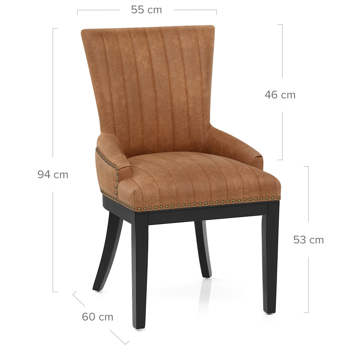 Chaise Bois Faux Cuir - Chiltern Marron