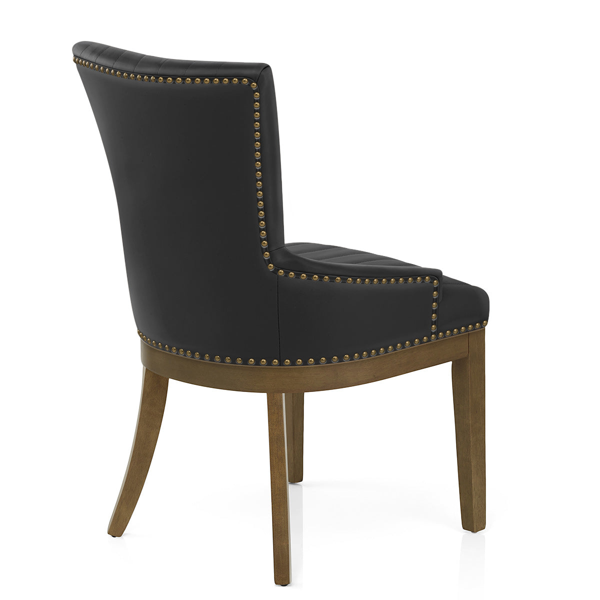 Chaise Bois Cuir Véritable - Chiltern Noir