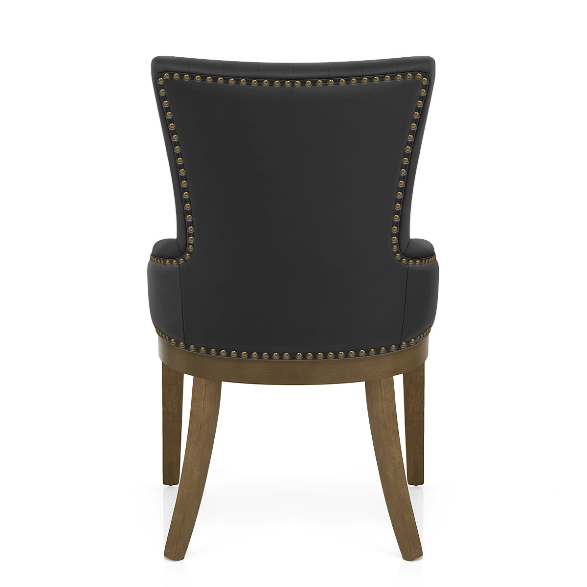 Chaise Bois Cuir Véritable - Chiltern Noir