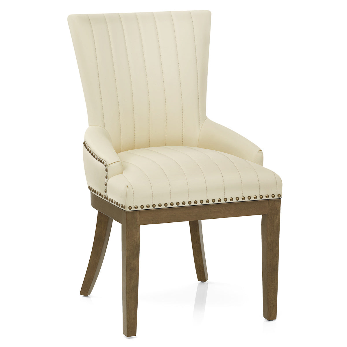 Chaise Bois Cuir Véritable - Chiltern Crème