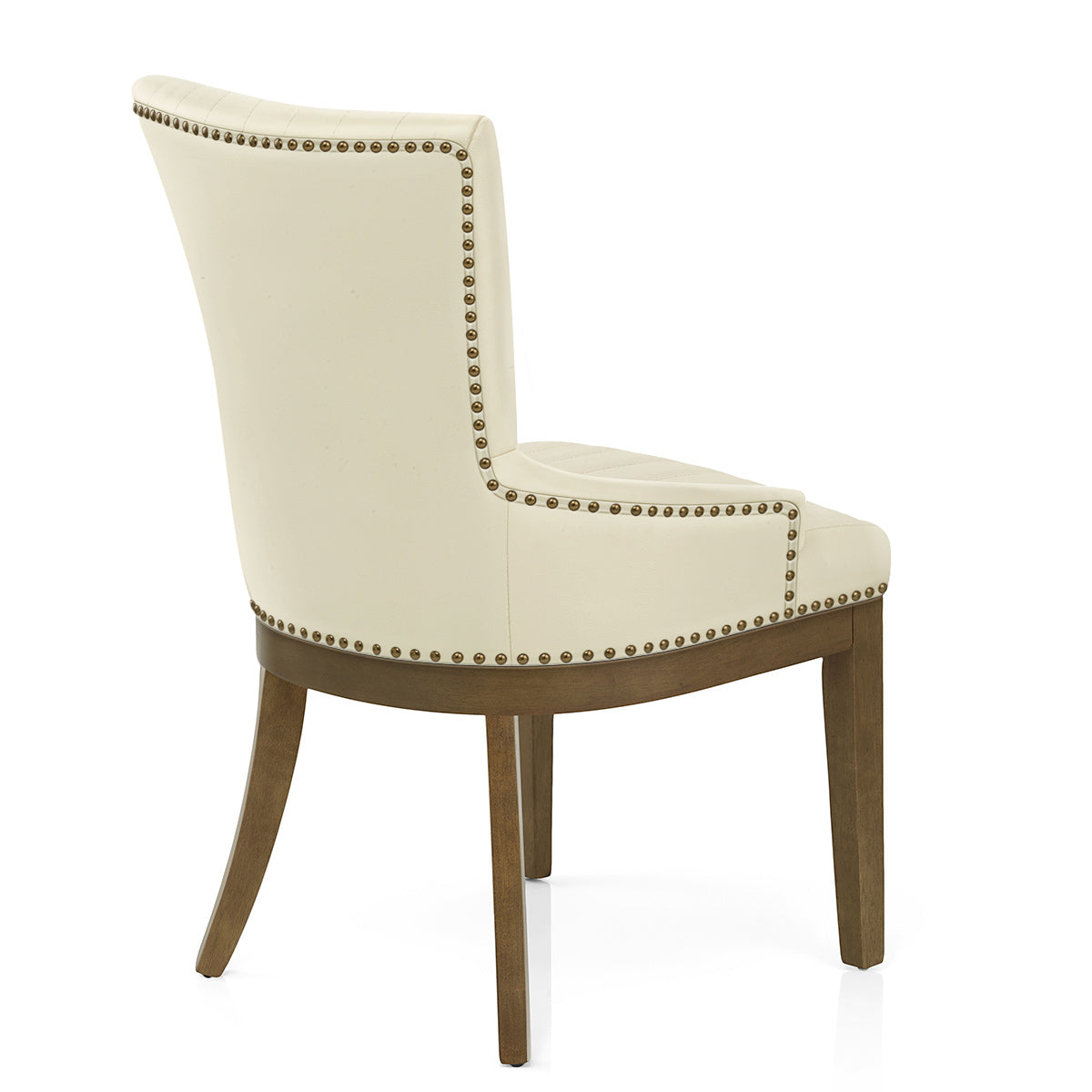 Chaise Bois Cuir Véritable - Chiltern Crème