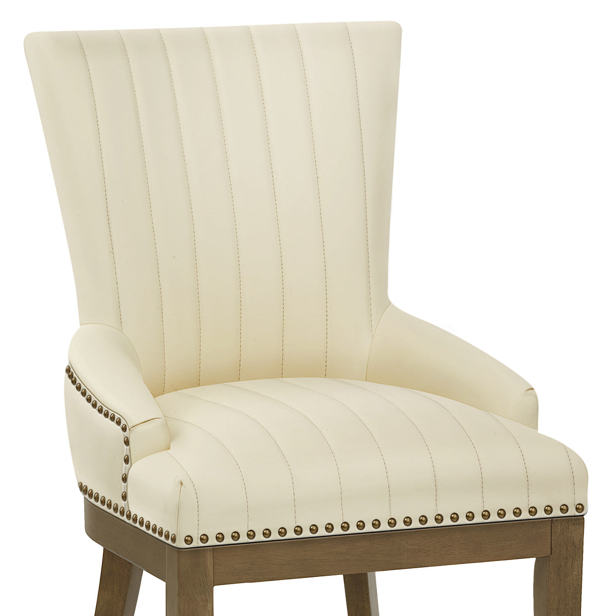 Chaise Bois Cuir Véritable - Chiltern Crème