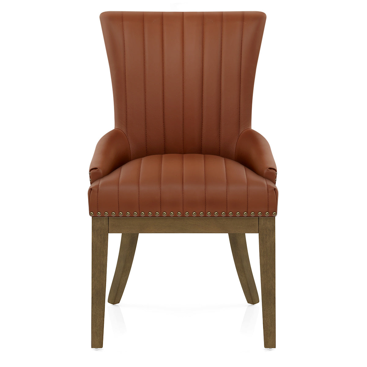 Chaise Bois Cuir Véritable - Chiltern Marron