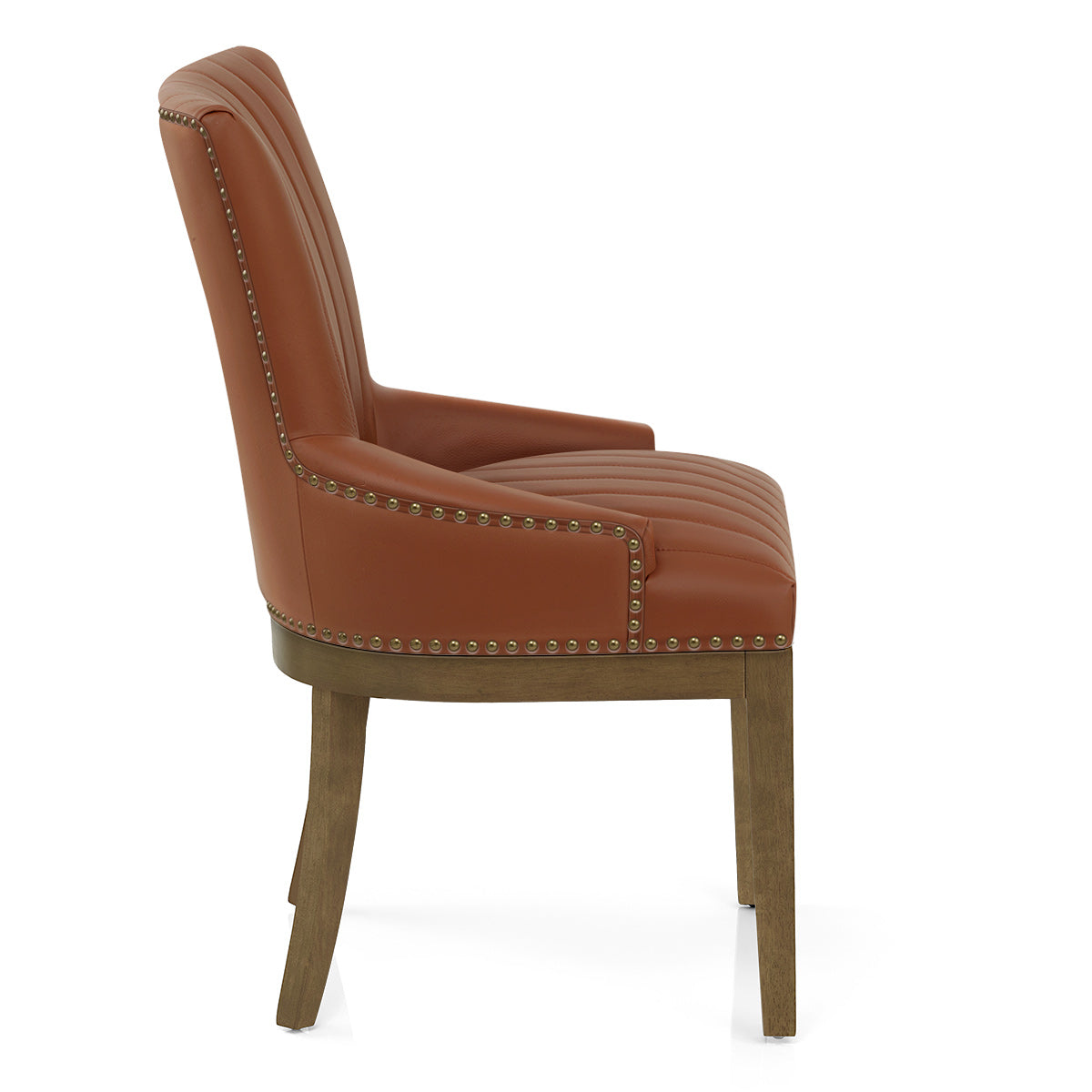 Chaise Bois Cuir Véritable - Chiltern Marron