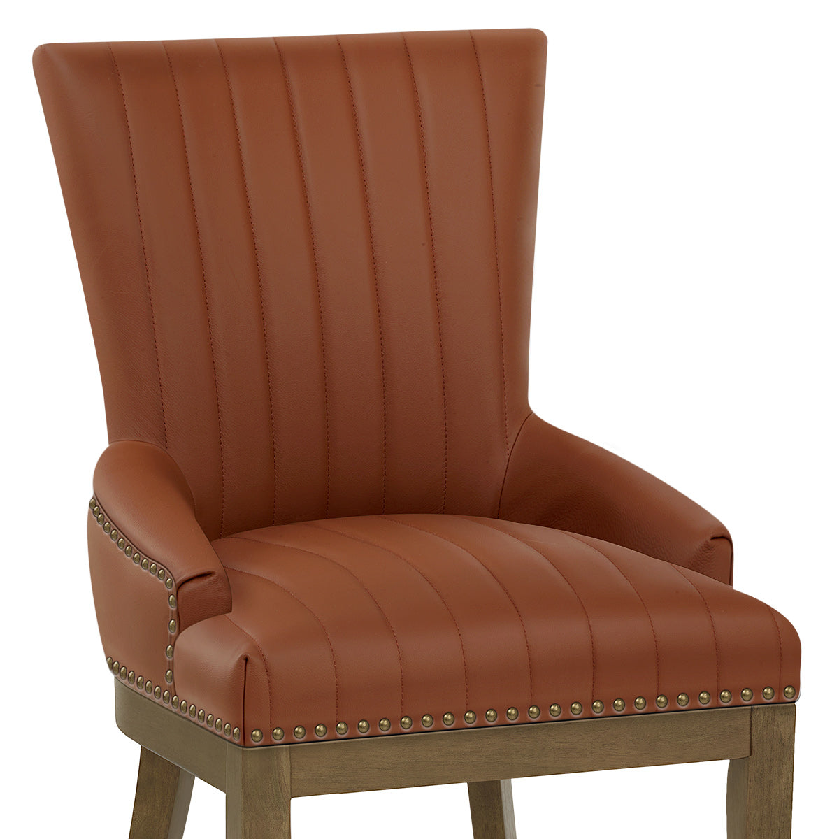 Chaise Bois Cuir Véritable - Chiltern Marron