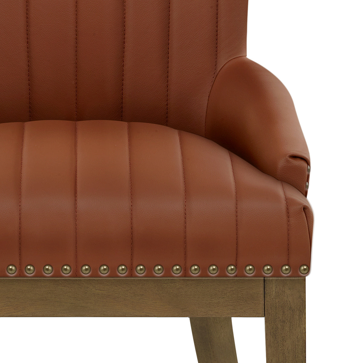 Chaise Bois Cuir Véritable - Chiltern Marron