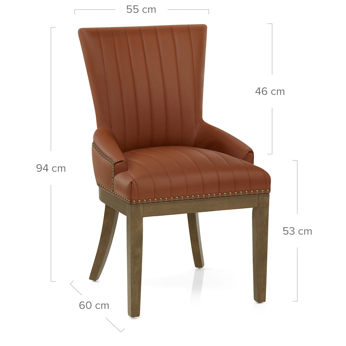 Chaise Bois Cuir Véritable - Chiltern Marron