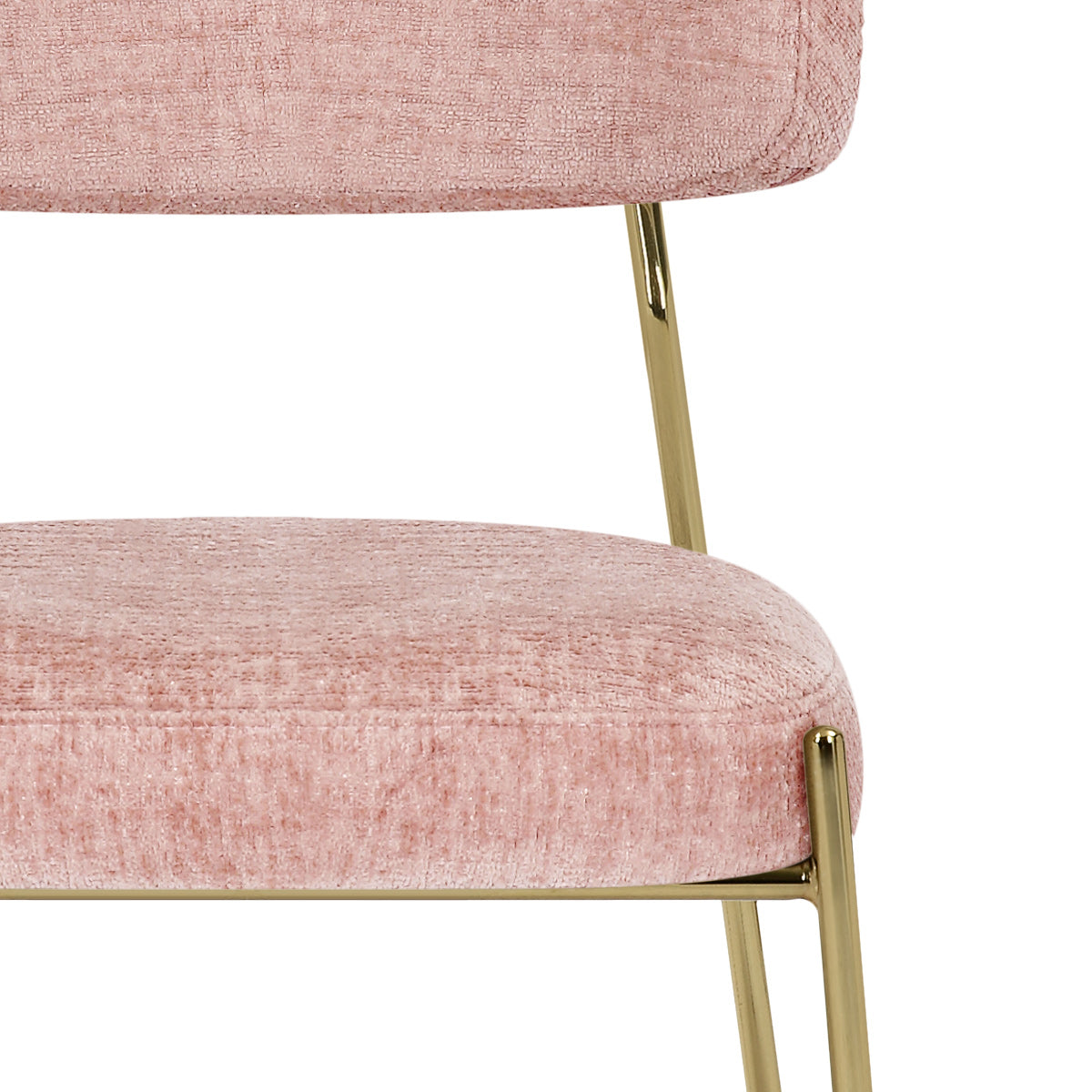 Diana Gold Chair Pink Fabric