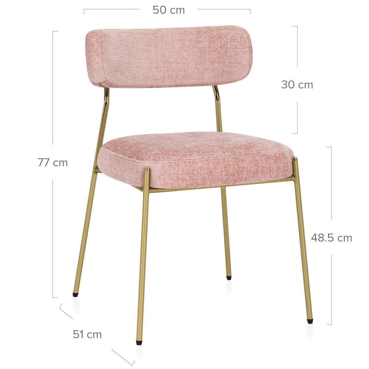 Diana Gold Chair Pink Fabric