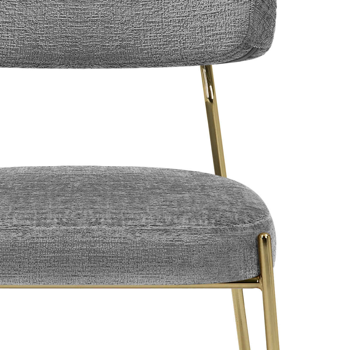 Diana Gold Chair Grey Fabric