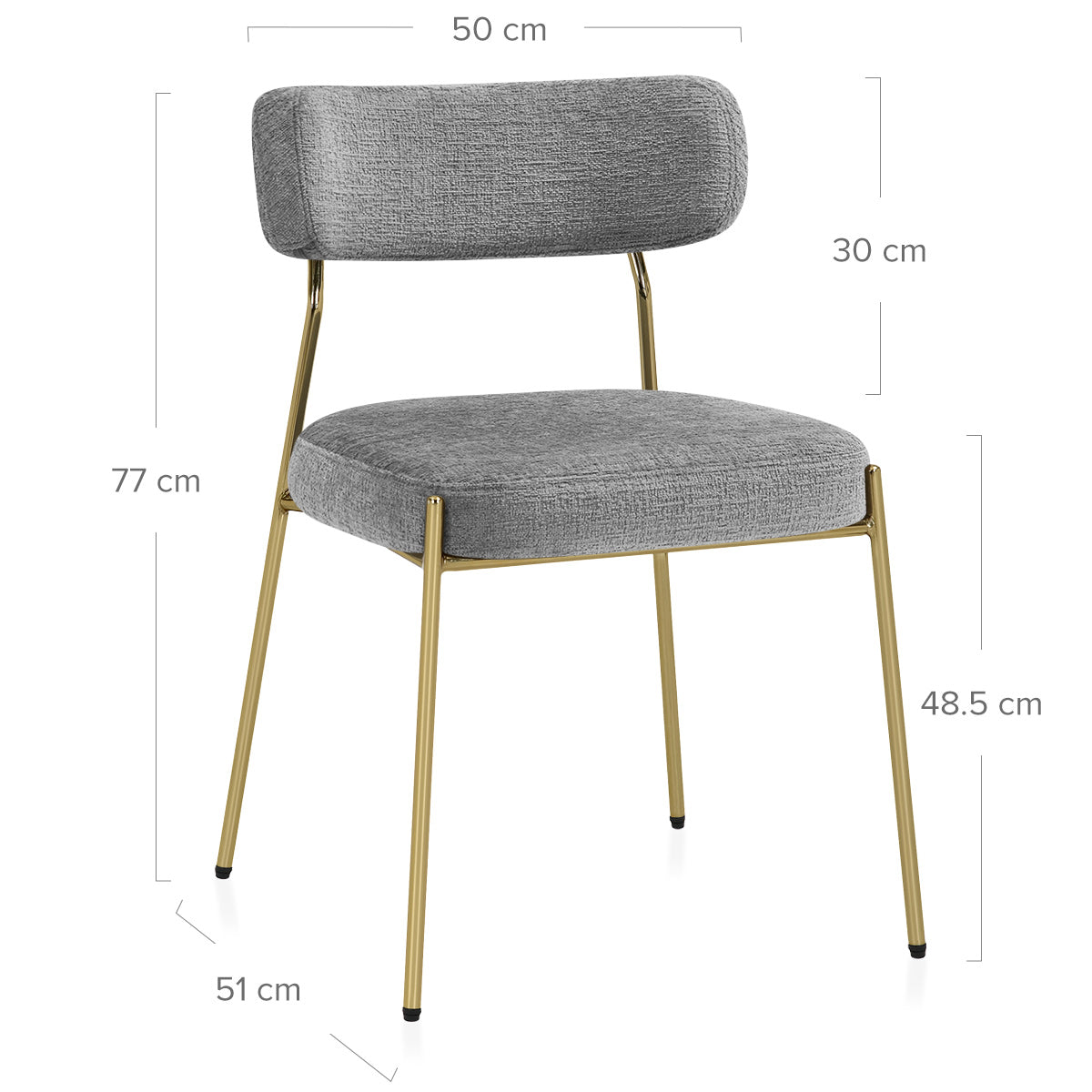 Diana Gold Chair Grey Fabric
