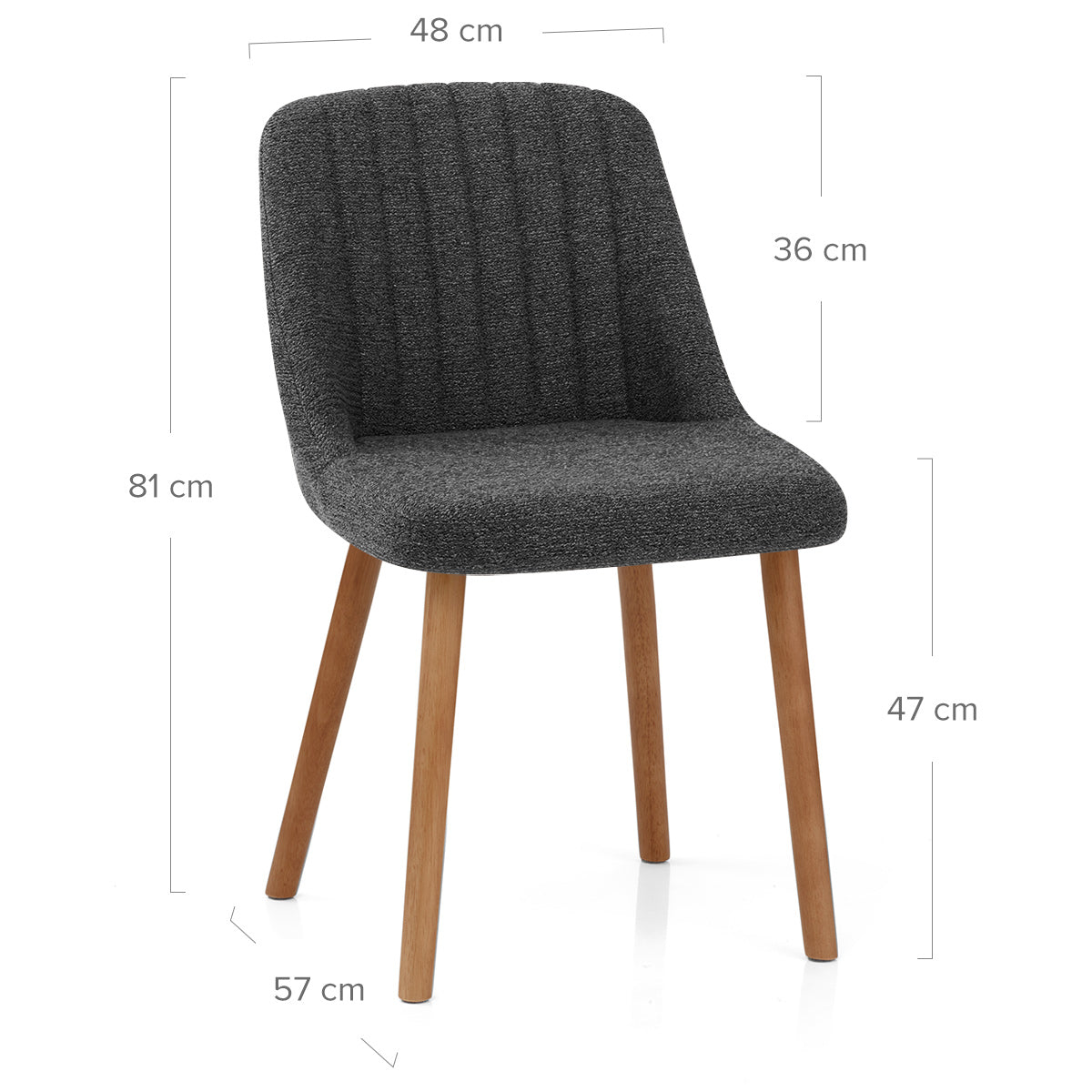Hatton Oak Dining Chair Charcoal Fabric