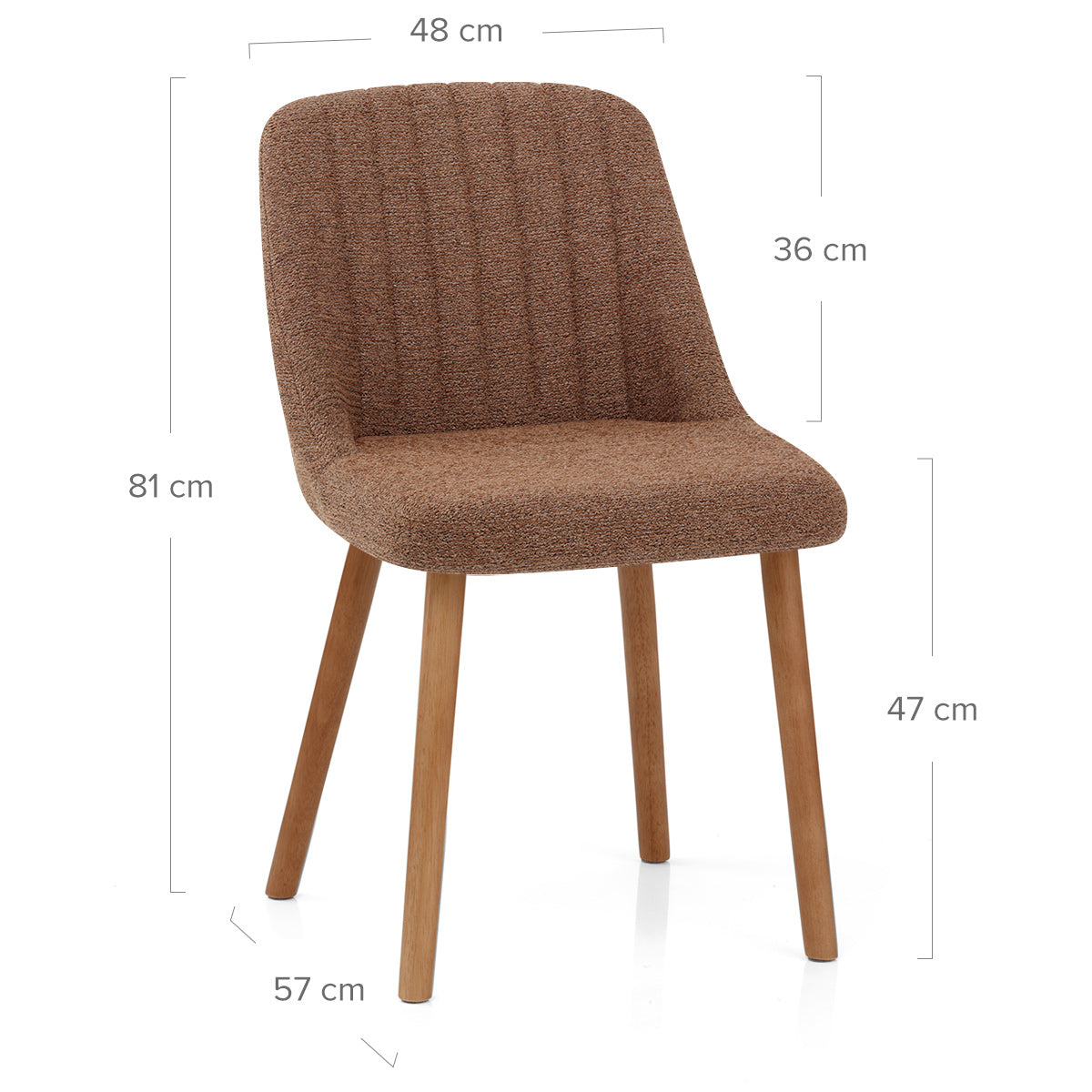 Hatton Oak Dining Chair Brown Fabric