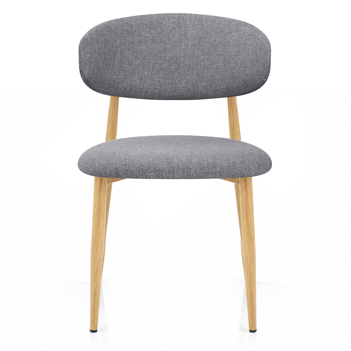 Chaise Effet Chêne Tissu - Harrow Gris