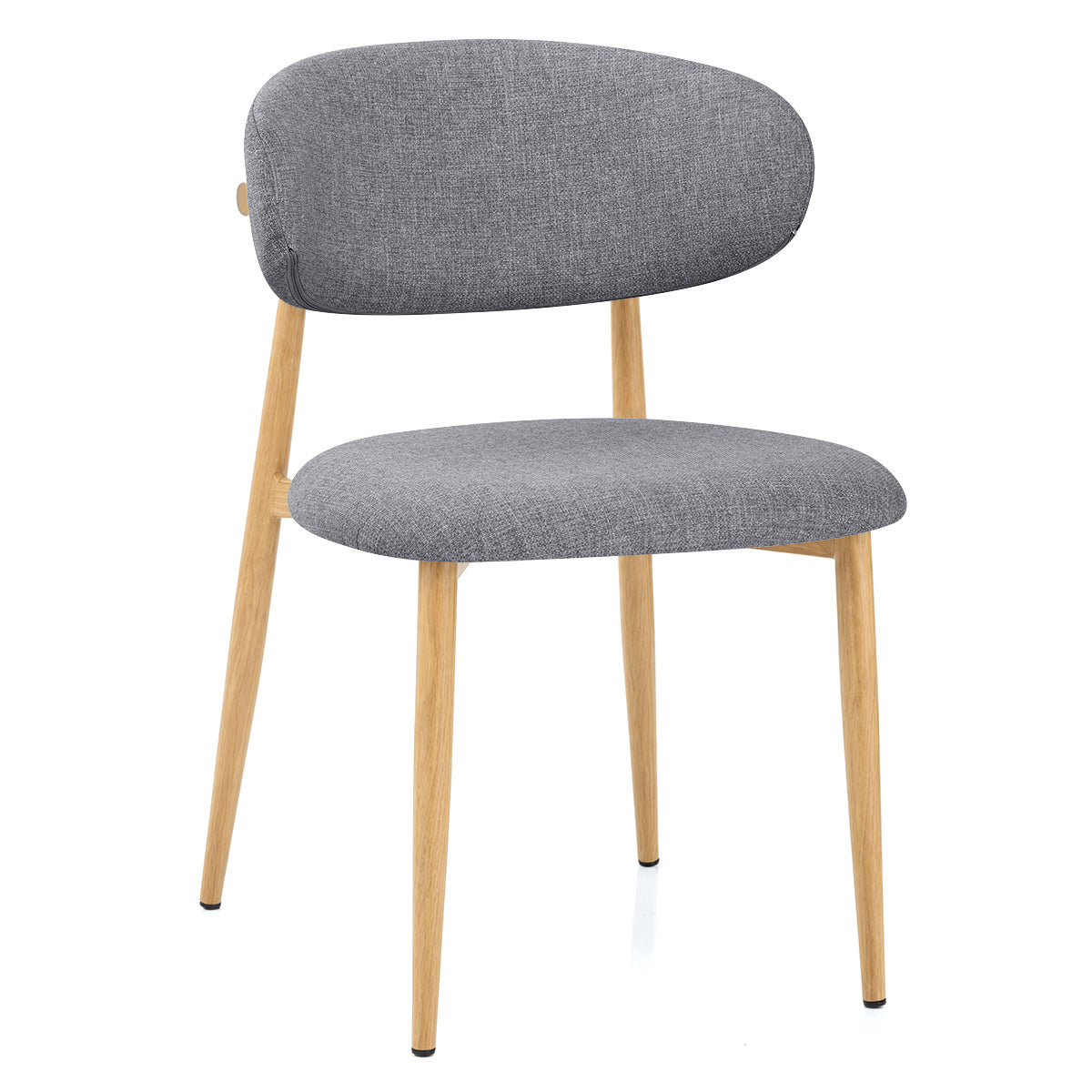 Chaise Effet Chêne Tissu - Harrow Gris