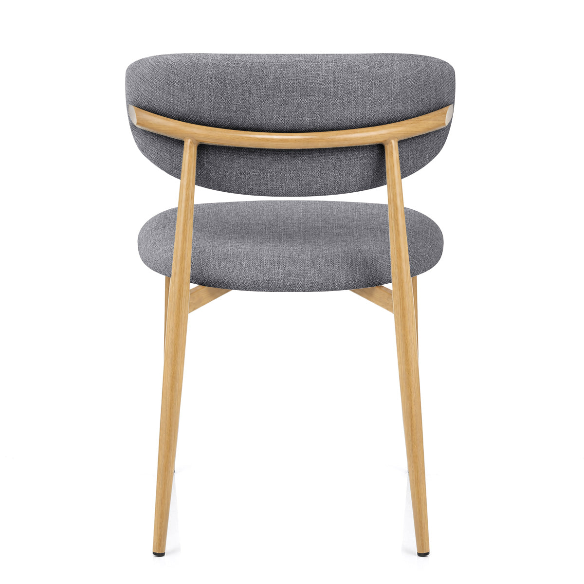 Chaise Effet Chêne Tissu - Harrow Gris