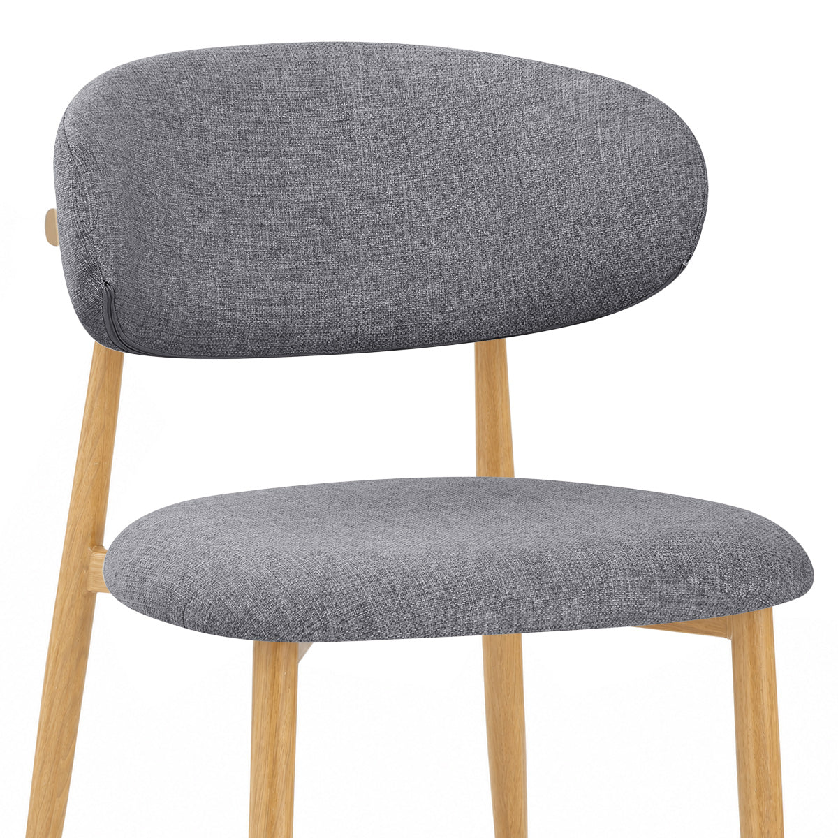 Chaise Effet Chêne Tissu - Harrow Gris