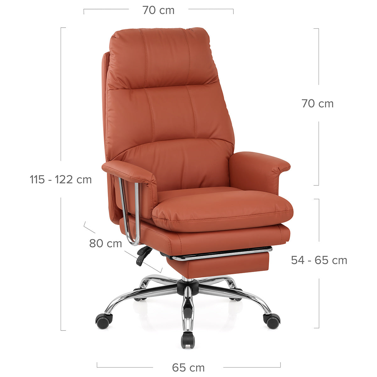 Chaise de Bureau Cuir Eco - Colmar Cognac