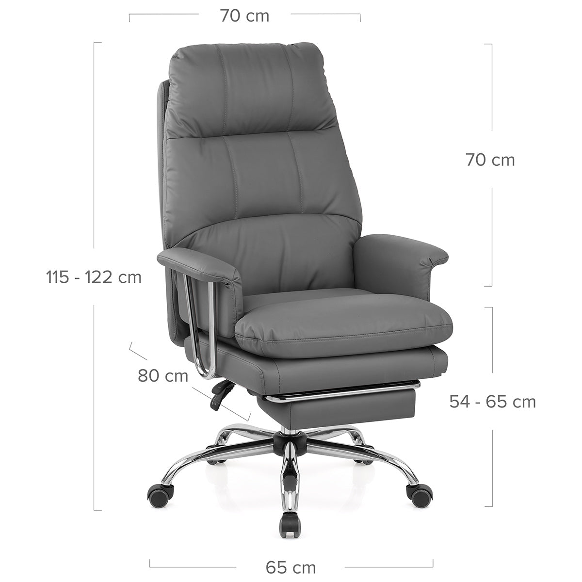 Chaise de Bureau Cuir Eco - Colmar Gris