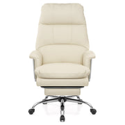 Colmar Cream Eco Leather Reclining Office Chair with Footrest