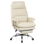 Chaise de Bureau Cuir Eco - Colmar Crème