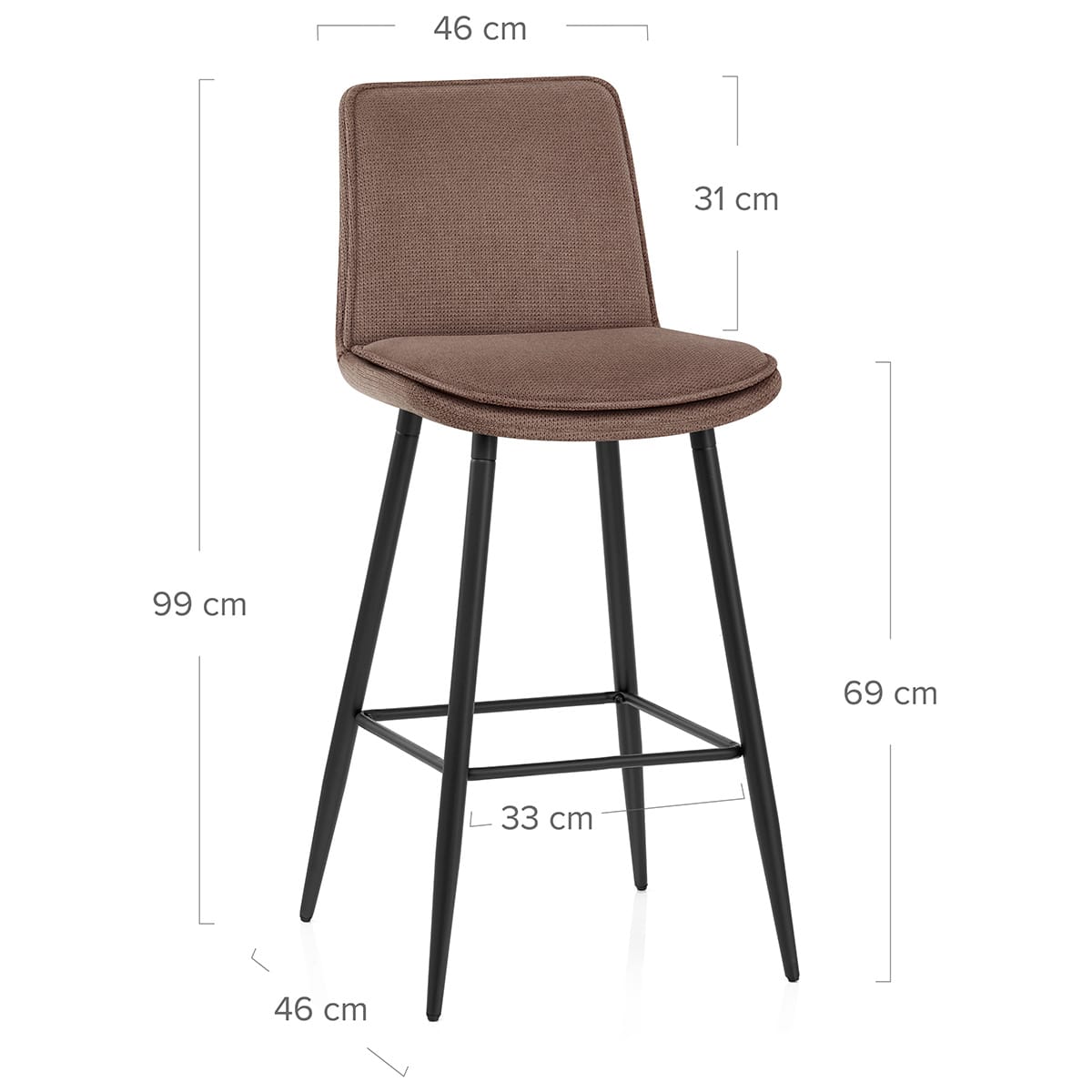 Abi Bar Stool Brown Fabric