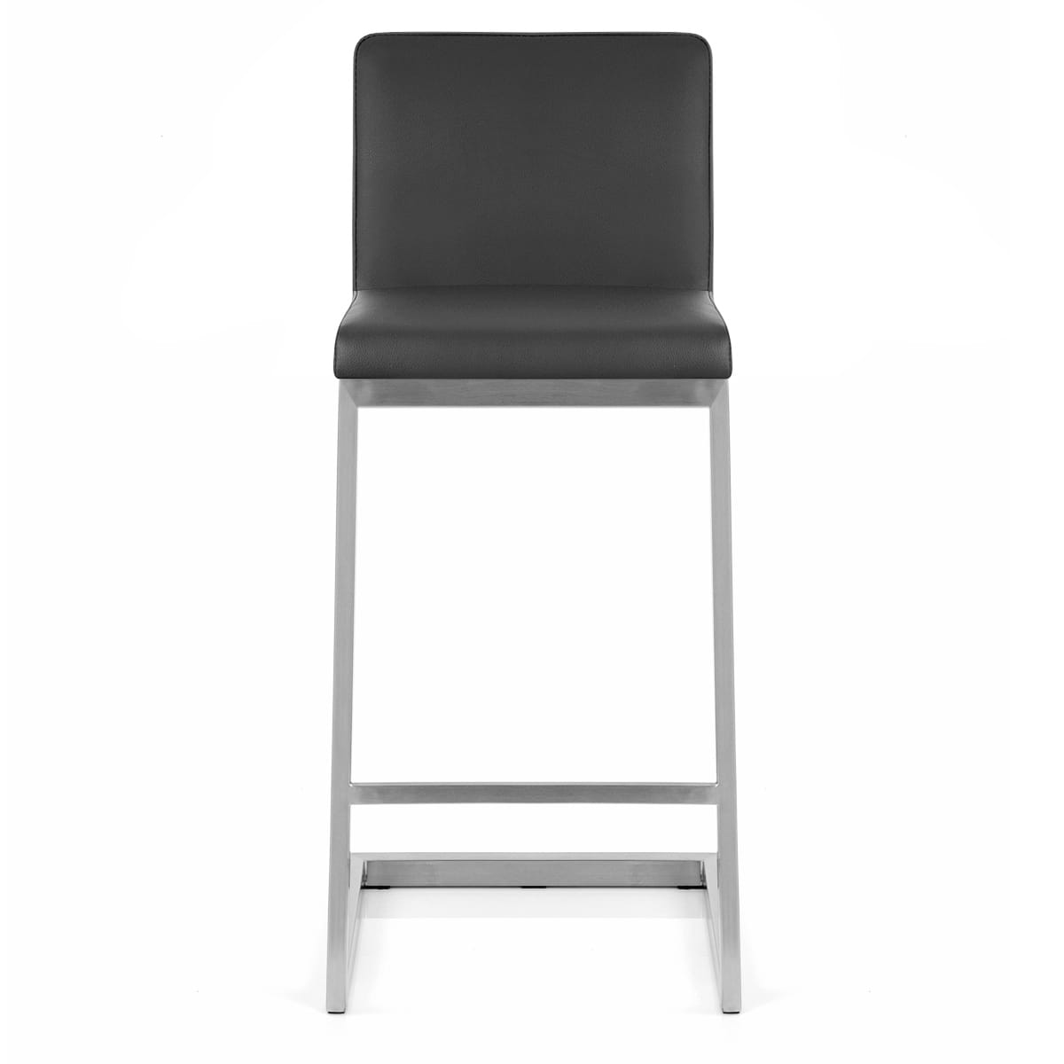 Tabouret Faux Cuir Chrome Brossé - Ace Noir 