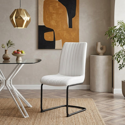 Chaise Faux Cuir - Adele Blanc 