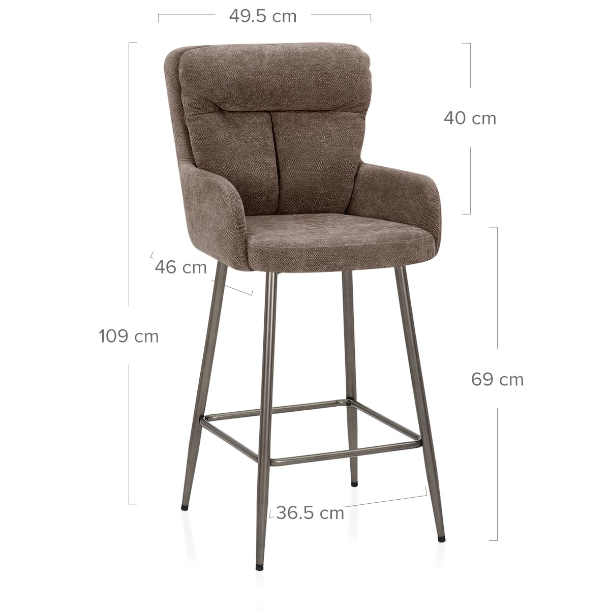 Albany Bar Stool Brown Fabric