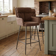 Tabouret Tissu - Albany Marron 