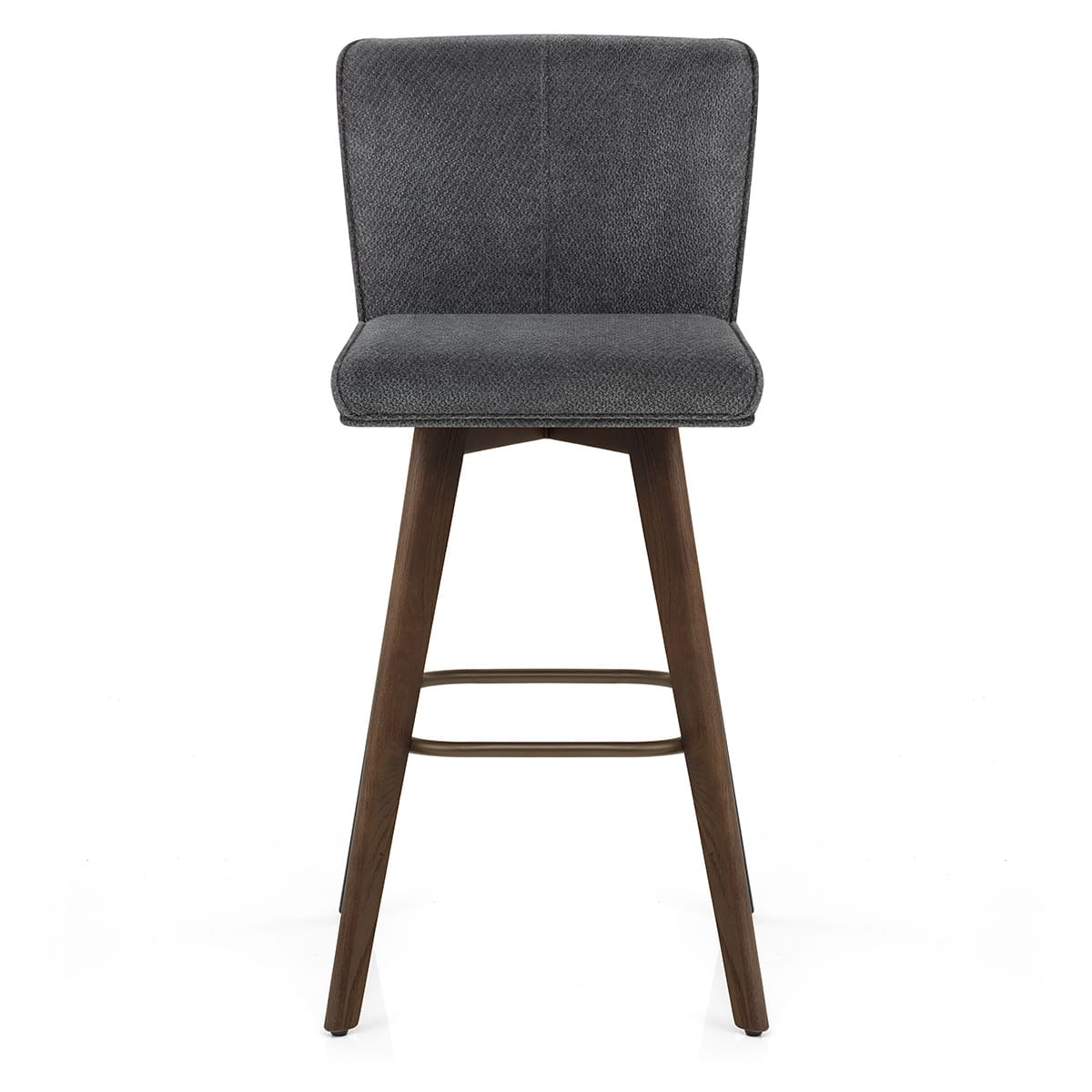 Tabouret Chêne foncé Tissu - Aldo Gris Foncé 