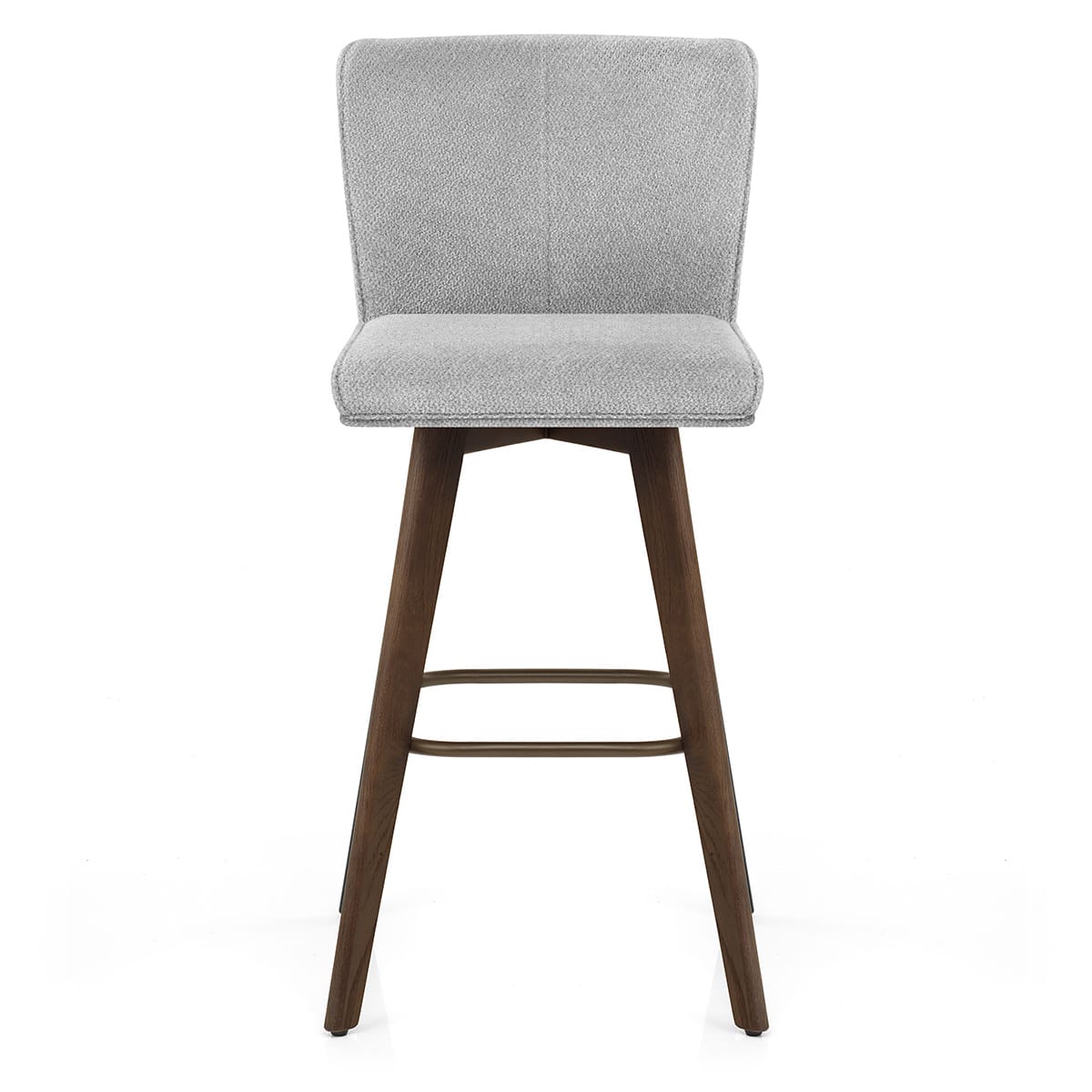 Tabouret Chêne foncé Tissu - Aldo Gris 