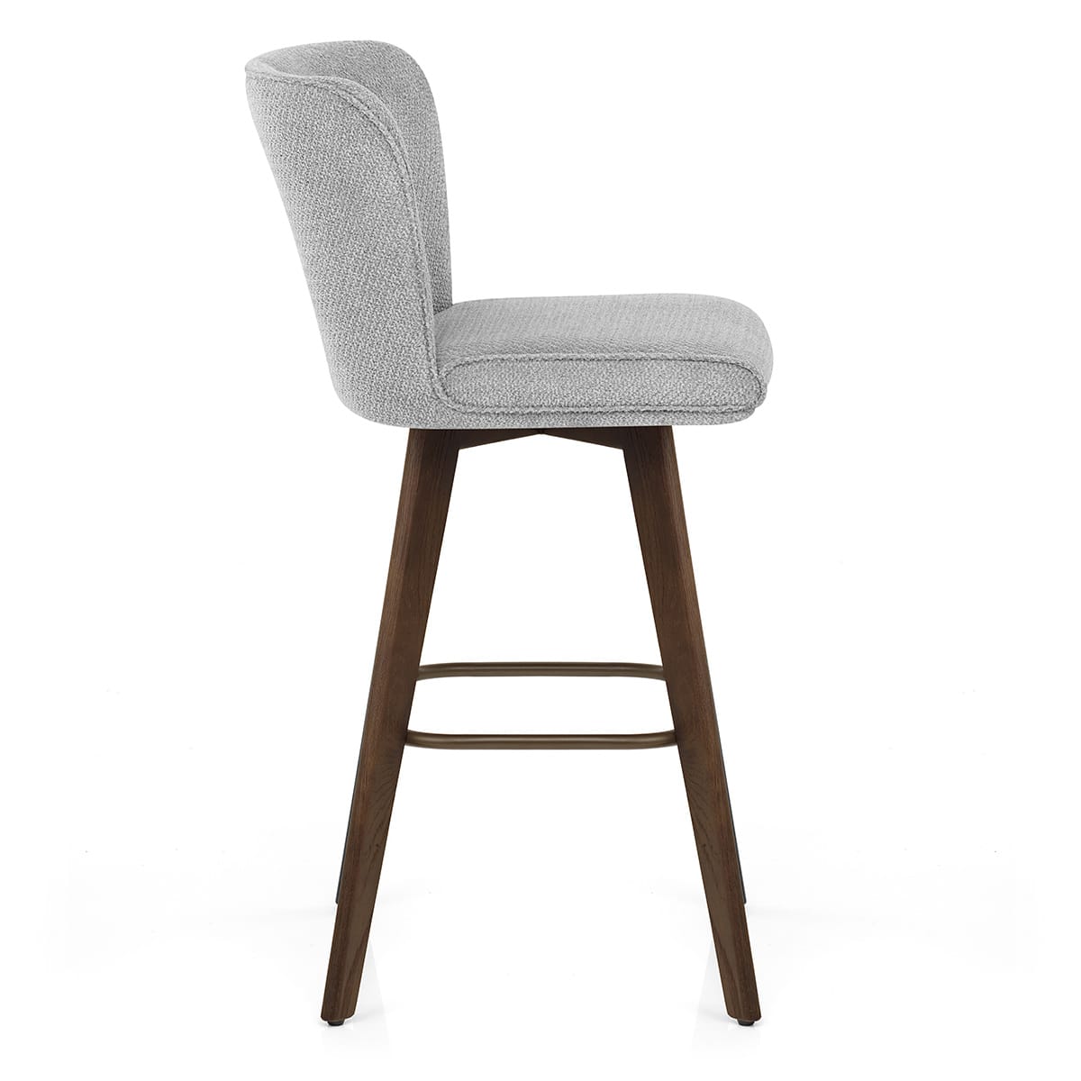 Tabouret Chêne foncé Tissu - Aldo Gris 