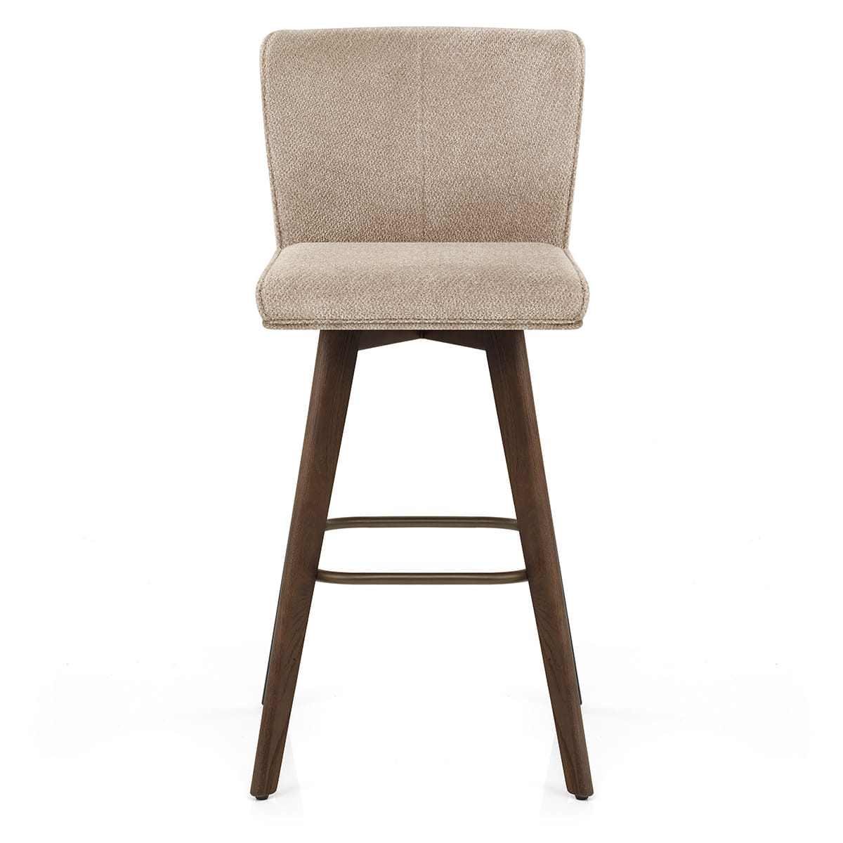 Tabouret Chêne foncé Tissu - Aldo Taupe 