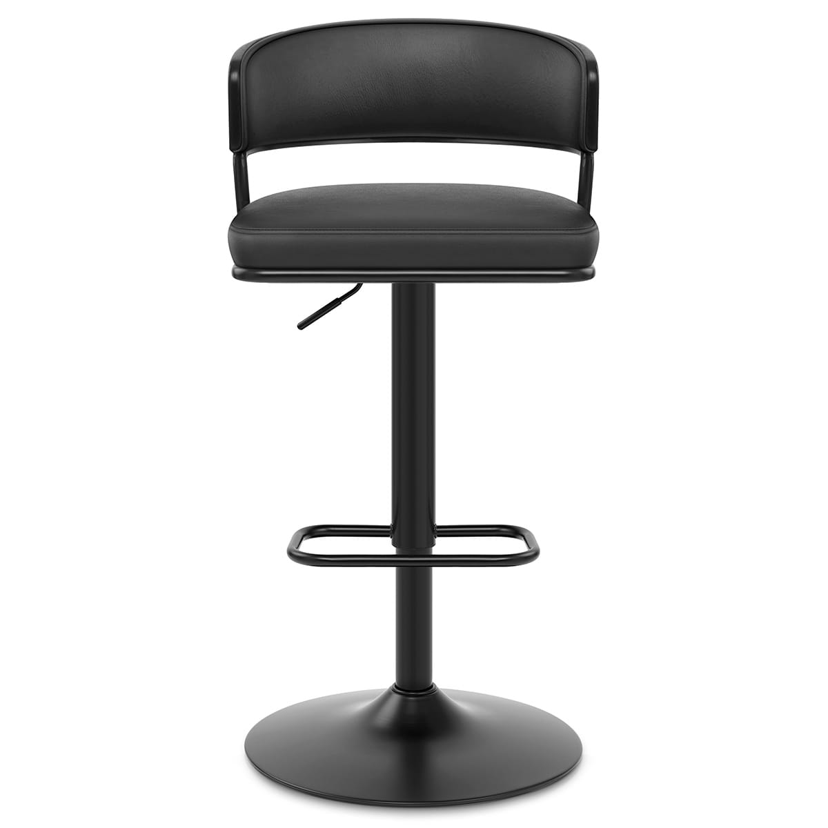 Tabouret Cuir Véritable - Alexa Noir 