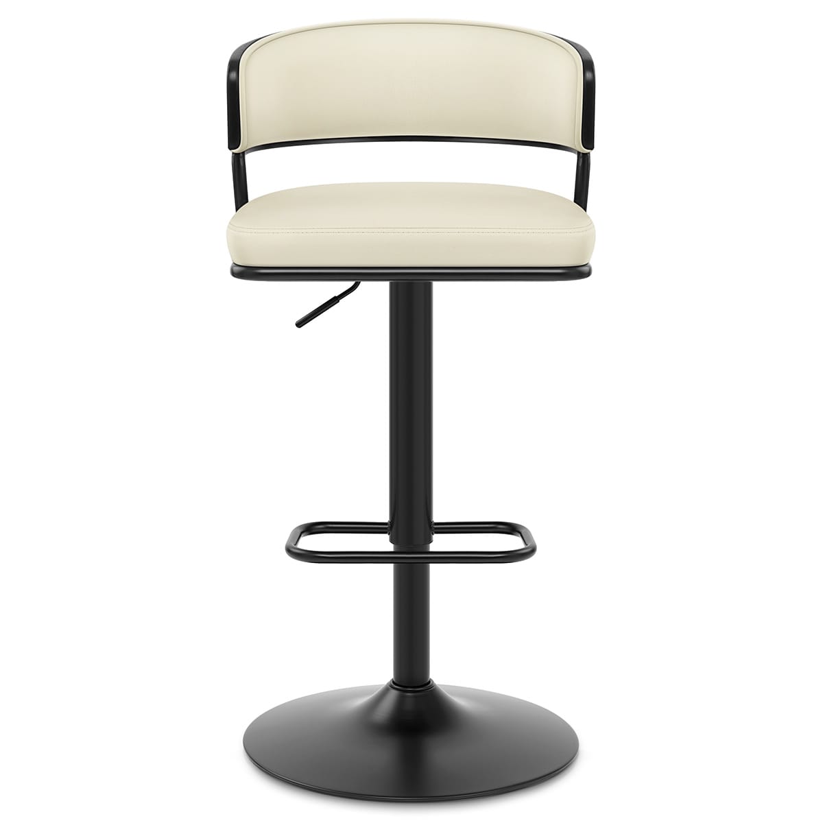Tabouret Cuir Véritable - Alexa Crème 