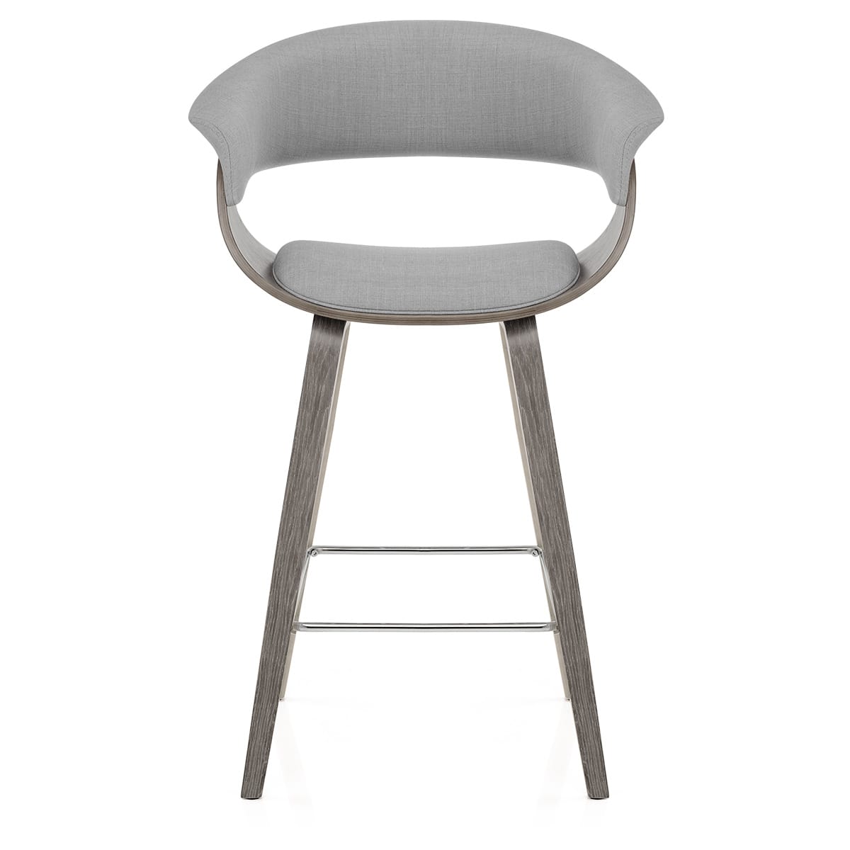 Chaise de Bar Bois Tissu - Alexis Gris 
