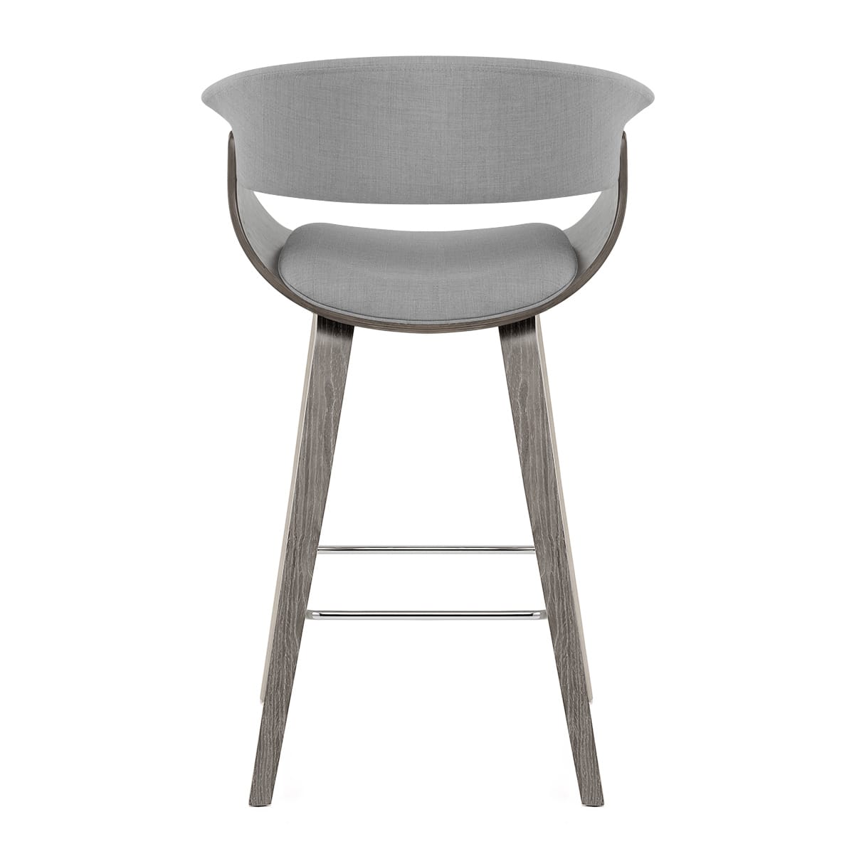 Alexis Wooden Stool Grey Fabric