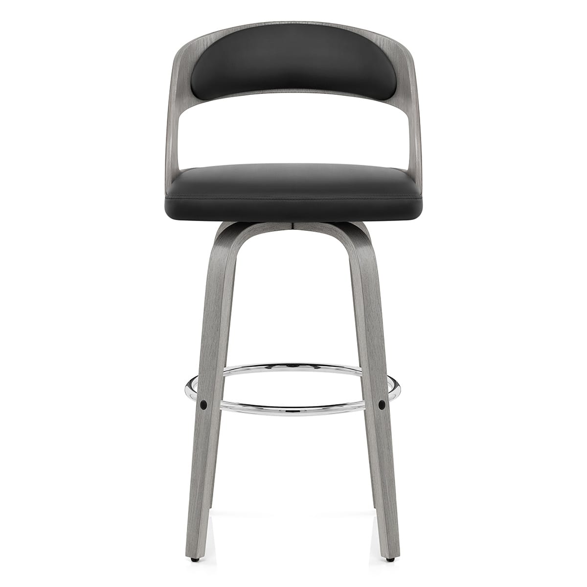 Tabouret Cuir Véritable - Alicia Noir 