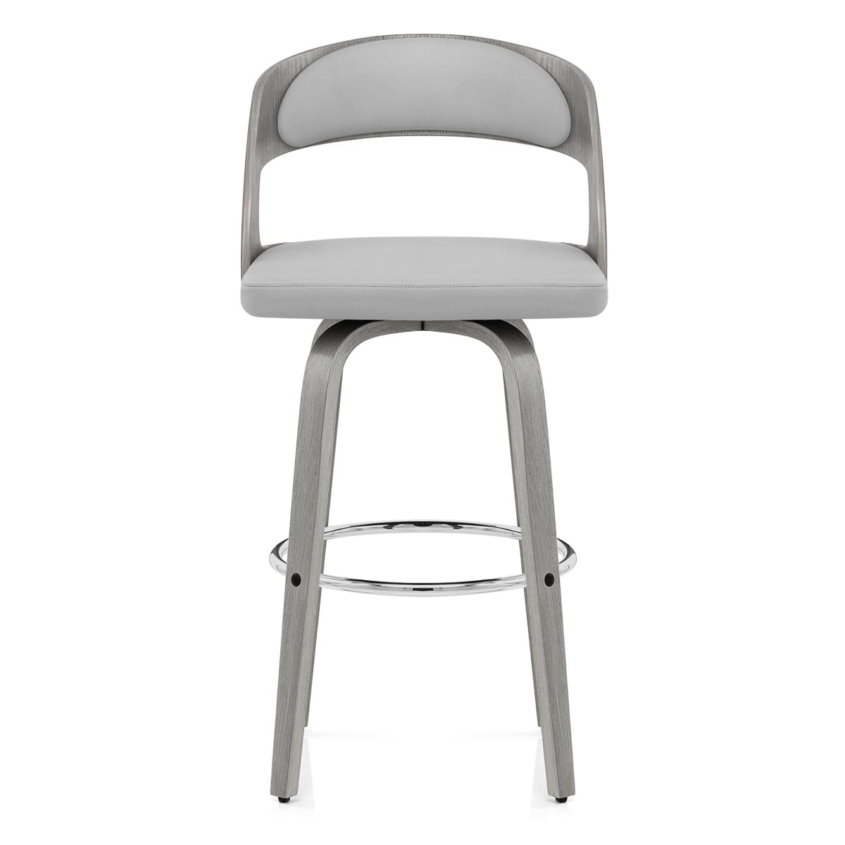 Chaise de bar Bois Gris Faux Cuir - Alicia Gris 