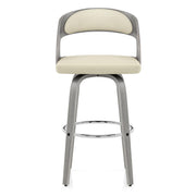 Alicia Grey Wooden Stool Cream