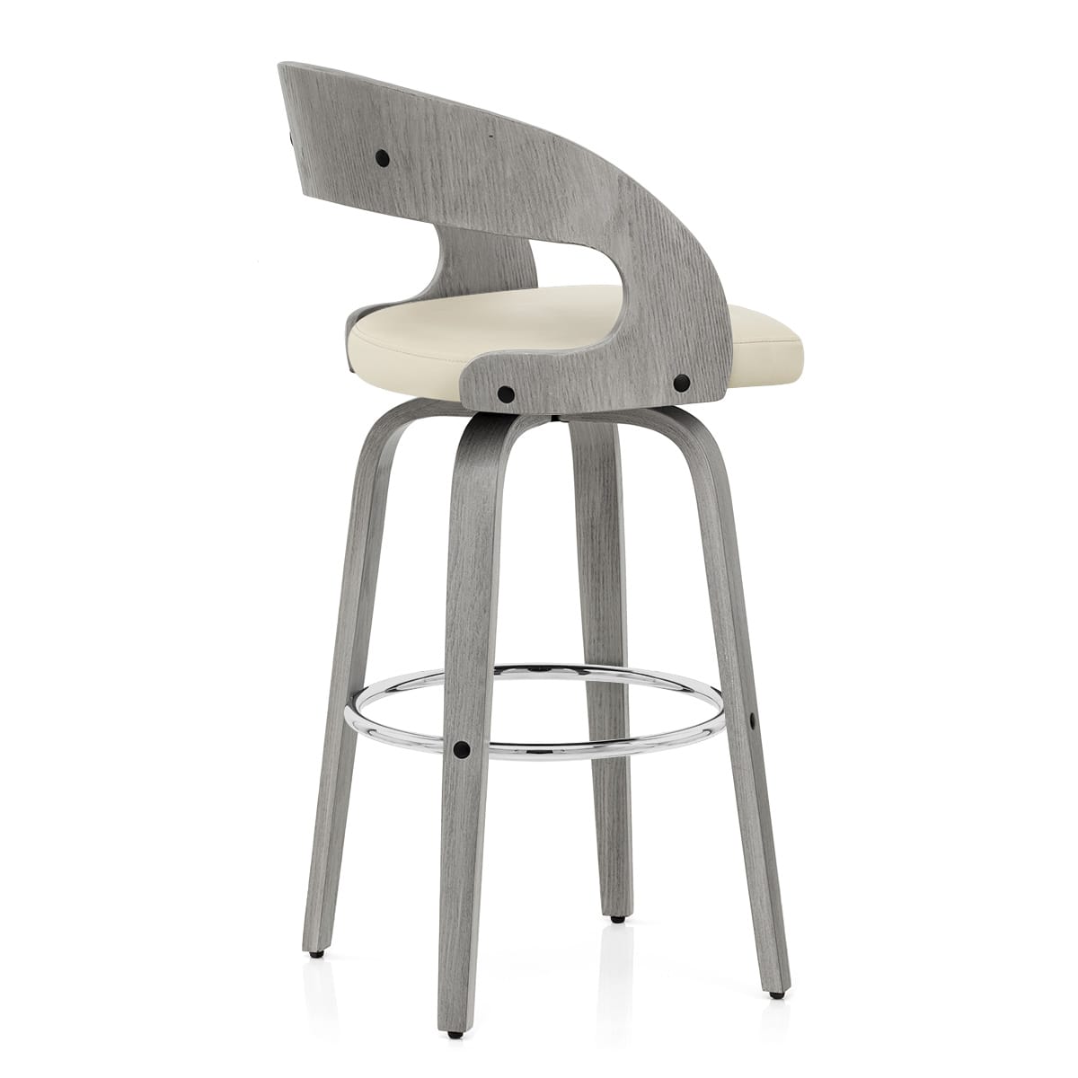 Alicia Grey Wooden Stool Cream