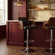 Chaise de Bar Bois Chrome - Amazon Noir 